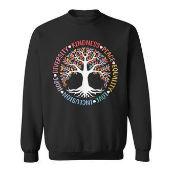 Kindness Peace Equality Love Inclusion Hope Diversity Retro Sweatshirt - Thegiftio UK