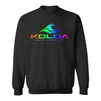 Koloa Surf Vintage Wave Multicolor Logo Surf Shop Graphic Sweatshirt - Monsterry DE