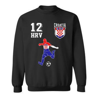 Kroatien Fan Em Spieler Ball Nummer 12 Sweatshirt - Seseable