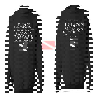 Latitude And Longitude Of Roatan Scuba Dive Souvenir Sweatshirt - Monsterry