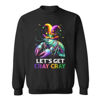 Let's Get Cray Cray Crawfish Costume Boys Mardi Gras Sweatshirt - Thegiftio UK