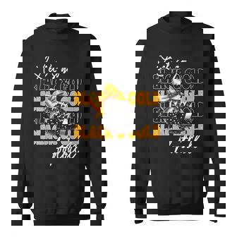 Let's Go Black & Gold Football Bow Sweatshirt - Thegiftio UK
