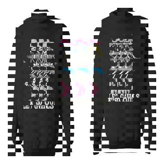 Let's Go Ghouls Cowgirl Skeletons Line Dancing Halloween Sweatshirt - Thegiftio