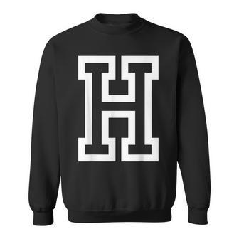 Letter H Bold Outline In Large Sweatshirt - Geschenkecke