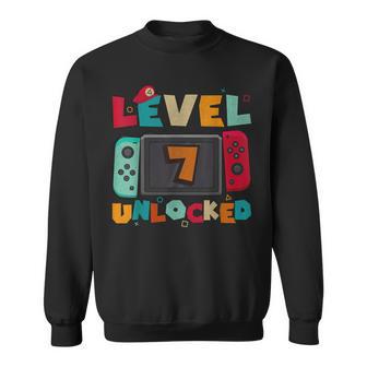 Level 7 Unlocked Gaming Birthday Boys Kid 7Th Birthday Gamer Sweatshirt - Thegiftio UK