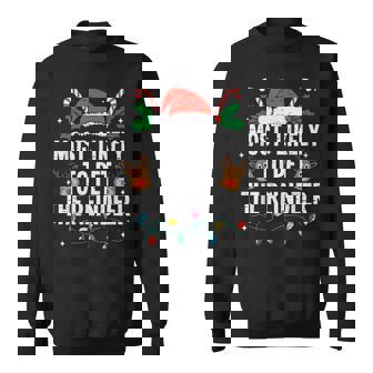 Most Likely To Pet The Reindeer Christmas Xmas Sweatshirt - Thegiftio UK