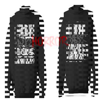 I Love Horror Movies And My Dog Horror Movie Fan Dog Owners Sweatshirt - Monsterry