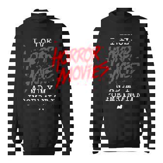 I Love Horror Movies And My Pomeranian Dog Owner Film Buff Sweatshirt - Monsterry