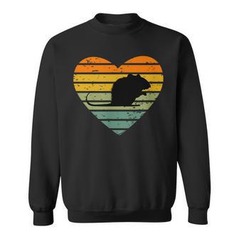 I Love Rats Retro Heart Rodent Rat Fan Punk Rat Sweatshirt - Geschenkecke