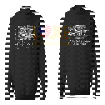 Love My Veteran Grandpa Usa Flag Camouflage Army Boots Proud Sweatshirt - Thegiftio UK