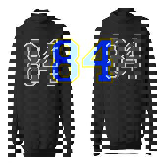 Lucky Number 84 Blue Yellow Sport Player Fan Jersey Sweatshirt - Monsterry