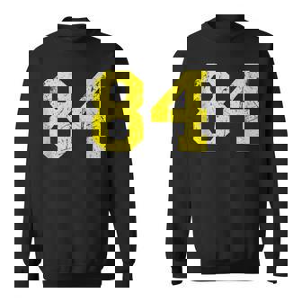 Lucky Number 84 Yellow Vintage Sports Player Fan Jersey Sweatshirt - Monsterry