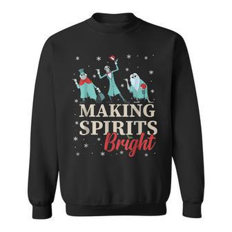 Making Spirits Bright Christmas Haunted Ghosts Sweatshirt - Thegiftio UK