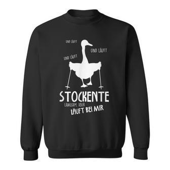 Mallente Läuft Bei Mir Nordic Walking Fun Sweatshirt - Geschenkecke