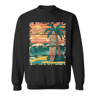 Maui Hawaii Surfing Retro Mauiintage Hawaii Surfer Sweatshirt - Geschenkecke