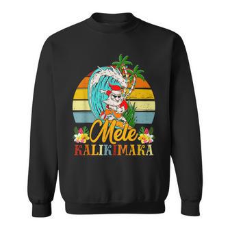 Mele-Kalikimaka Retro Santa Claus Shaka Hawaii Sweatshirt - Geschenkecke