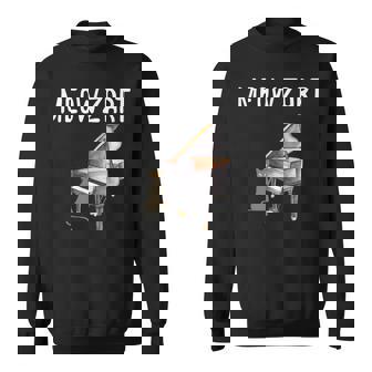 Meowzart Black Cat Classical Music Pun Mozart Piano Sweatshirt - Thegiftio