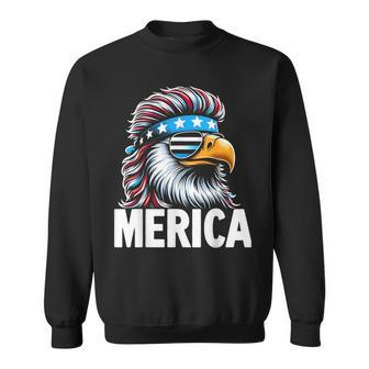 Merica Eagle Mullet Sunglasses Usa American Flag 4Th Of July Sweatshirt - Monsterry