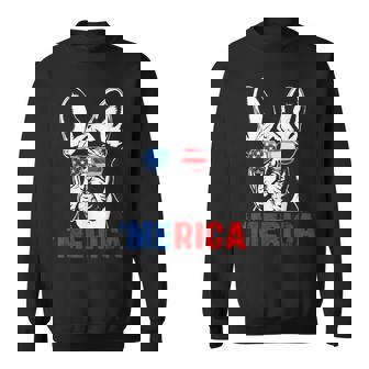 Merica French Bulldog Frenchie Dog American Flag 4Th Of July Sweatshirt | Seseable UK