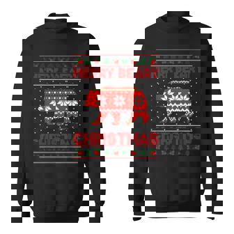 Merry Beary Christmas Winter Ugly Sweater Sweatshirt - Thegiftio