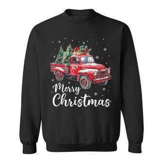 Merry Christmas Red Truck Family Matching Christmas Pajama Sweatshirt - Monsterry