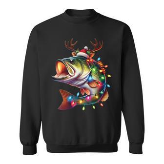 Merry Fishmas Santa Fishing Lovers Fisherman Christmas Sweatshirt - Thegiftio UK