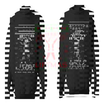 Merry Liftmas Christmas Ugly Santa Sweater Sweatshirt - Thegiftio