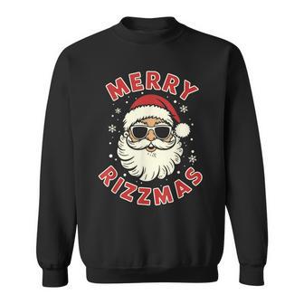 Merry Rizzmas Christmas Rizz Cool Santa Sunglasses Xmas Pjs Sweatshirt - Thegiftio UK
