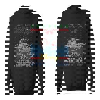 Merry Swim-Mas Santa Claus Swimming Ugly Christmas Sweater Sweatshirt | Mazezy