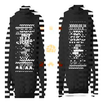 Merry Swishmas X-Mas Basketball Ugly Christmas Sweater Style Sweatshirt | Seseable UK