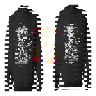 Mexican Dog Day Of The Dead Skeleton Sugar Flowers Dogs Sweatshirt - Thegiftio UK