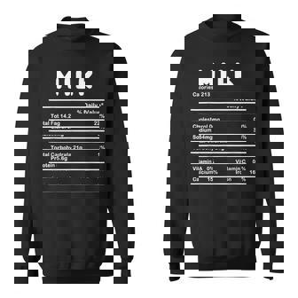 Milk Nutrition Facts Ingredient Thanksgiving Xmas Food Sweatshirt - Monsterry