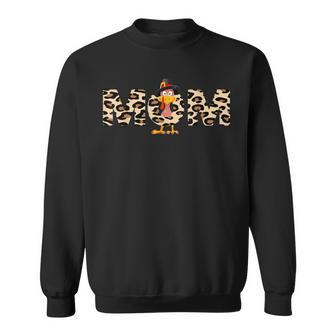 Mom Leopard Print Animal Safari Trendy Turkey Day Sweatshirt - Monsterry