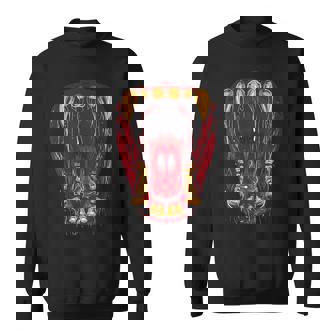 Monster Fangs Ape Teeth Halloween Monster Teeth Costume Gear Sweatshirt - Monsterry