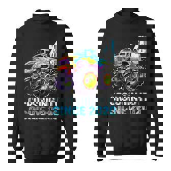 Monster Truck 4 Year Old Boys 4Th Birthday Party Born 2020 Sweatshirt - Monsterry