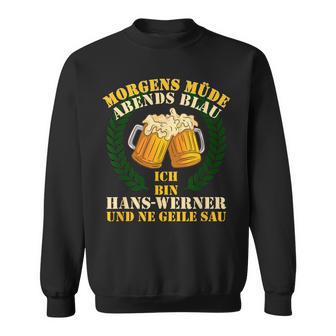 Morgens Müde Abends Blue Hans-Werner Sweatshirt - Geschenkecke