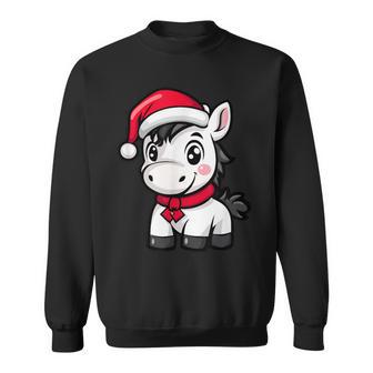 Niedlicher Weihnachtspferd-Comic Sweatshirt - Geschenkecke