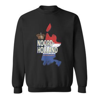 Nordholland Niederlande Retro Landkarte Hollandintage Sweatshirt - Geschenkecke