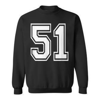 Number 51 Numbered Uniform Sports Jersey Team 51St Birthday Sweatshirt - Monsterry UK