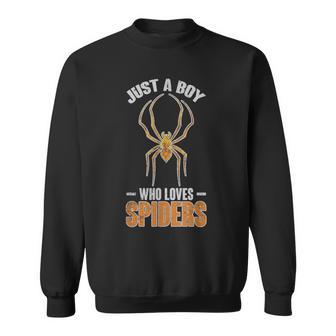 Nur Ein Junge Der Spinnen Liebt Arachnide Spider Sweatshirt - Geschenkecke