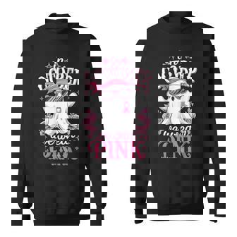 In October We Wear Pink Cute Spooky Halloween Breast Cancer Sweatshirt - Thegiftio UK