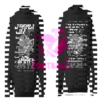 In October We Wear Pink Football Breast Cancer Awareness Sweatshirt - Seseable
