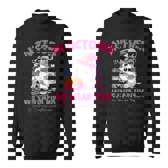 In October We Wear Pink Ghosts Breast Cancer Awareness Sweatshirt - Monsterry