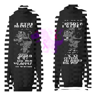 In October We Wear Pink And Purple Breast Cancer Awareness Sweatshirt - Monsterry