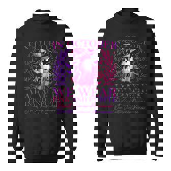 In October We Wear Pink And Purple Witch Ghost Pumpkin Sweatshirt | Seseable UK