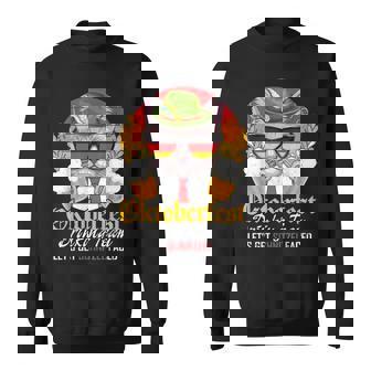 Oktoberfest Drinking Team Let's Get Schnitzel Faced Cat Men Sweatshirt - Thegiftio UK