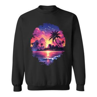 Ozean Sonnenuntergang Tropische Palmen Strand Und Ozean Sweatshirt - Geschenkecke