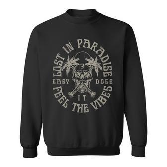 Palm Tree Skull Summer Surf Beach Retro Vintage Streetwear Sweatshirt - Monsterry CA
