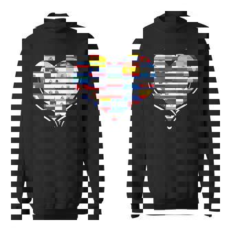 Hispanic Heritage Month Spanish Countries Flag Heart Sweatshirt - Monsterry