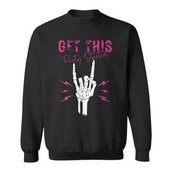 I Get This Party Started Skeleton Pink Color Tour Sweatshirt - Thegiftio UK
